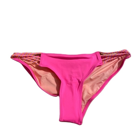 Victorias Secret Pink Strappy Bikini Bottom Small NEW Swimsuit Bathing Suit - Picture 1 of 5